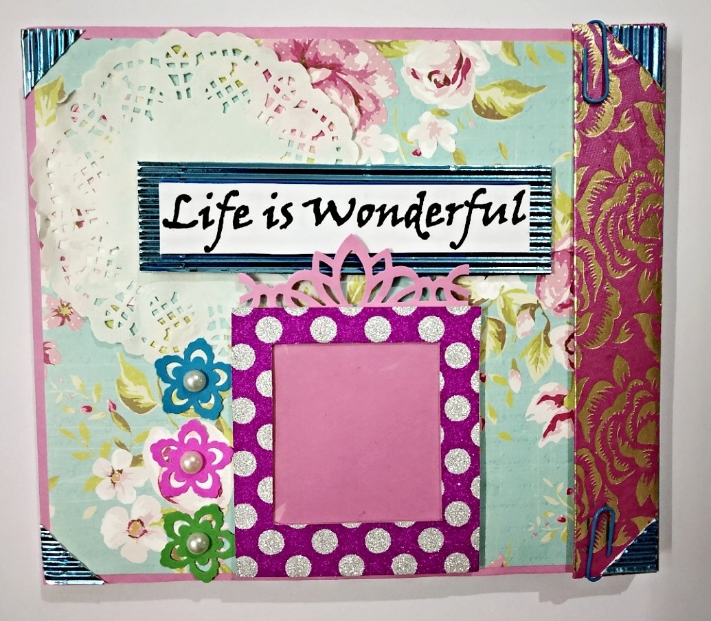 Ena Crafts Life is Wonderful Handmade Scrap Book (Multicolour